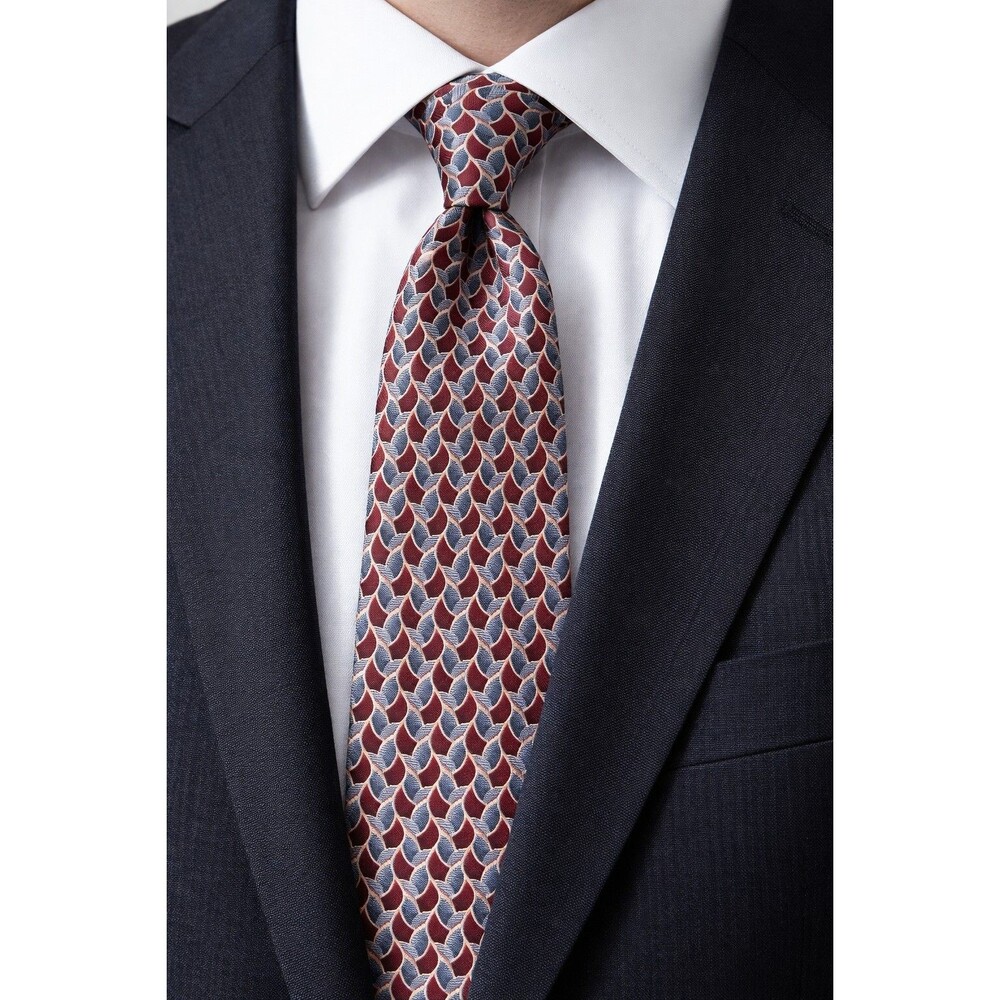 Tie 70s 80s 90s Y2K Mens Puritan Silk Red Gray Beige 4 Wide 60 Long